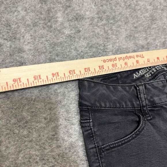 American Eagle Super Stretch Womens Skinny Jegging Jeans Size 0 Short Black - Picture 2 of 7